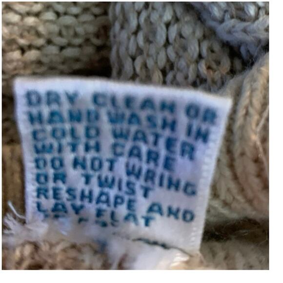 VTG Mens L Sweater Tan Linen Cotton Blend Old School Soft Oversized Harbour Club - Picture 7 of 10